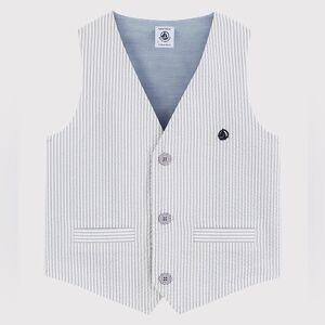 Petit Bateau Boys Seersucker Nautical Vest 10A